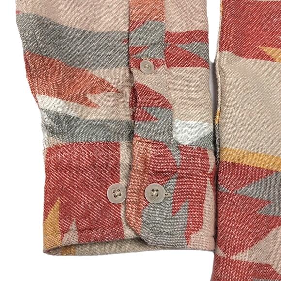 Junk Food Revolve Flannel Shirt Women M Multi Southwestern Aztec Print Cotton - Picture 7 of 16